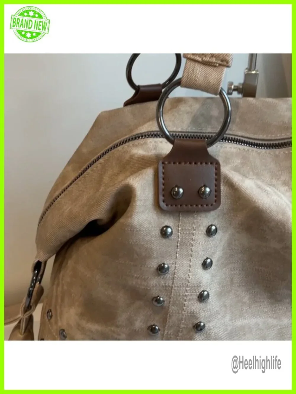 Faux Leather Studded Tote Hobo Handbag Top-Handle Y2K Shoulder Bag Punk